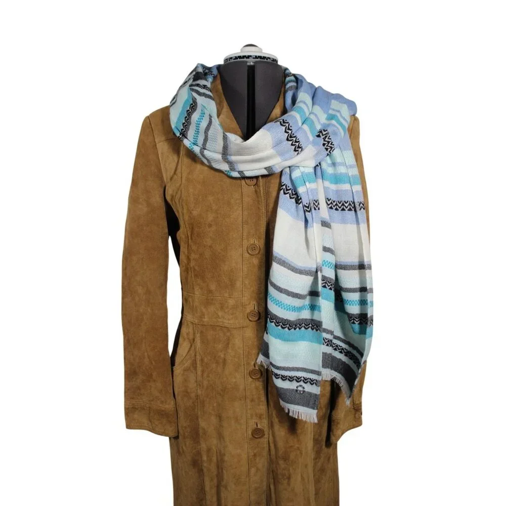 Calvin Klein‎ women's woven striped lightweight long wrap scarf